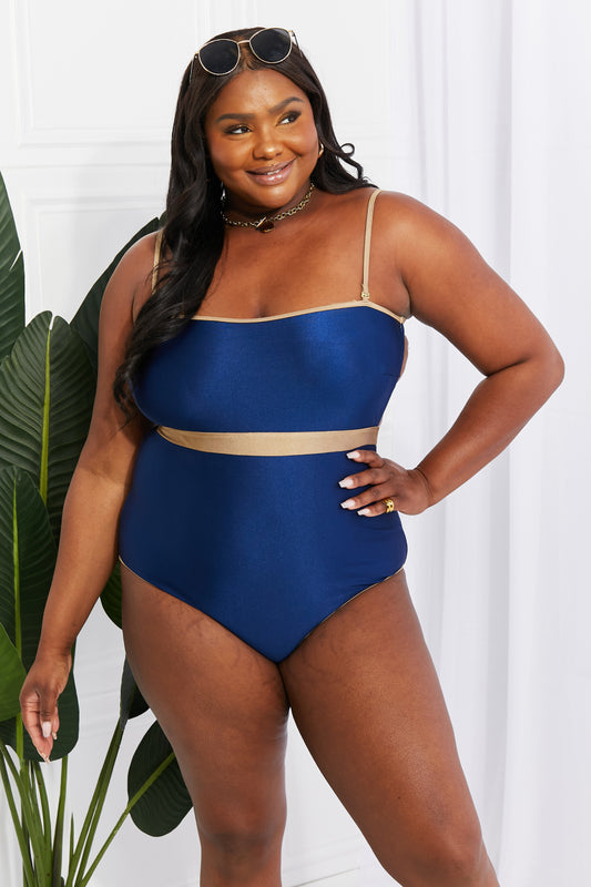 Marina West Swim Wave Break Contrast Trim One-Piece-Swimwear-Trendsi-JipsiJunk