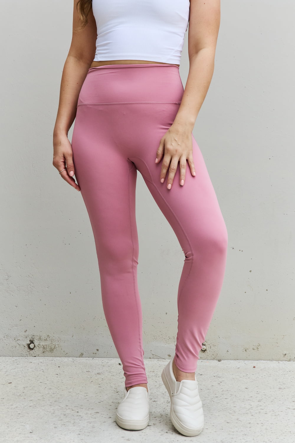 Full Size High Waist Active Leggings in Light Rose-Active-Trendsi-JipsiJunk